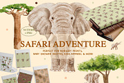 Elephant Safari Watercolor set, an Animal Illustration by KlymchukArtworks (Thumbnail 1 of 8)