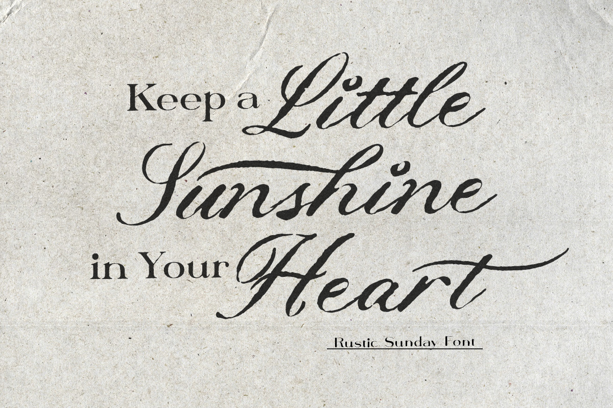 Rustic Sunday Editorial Font Trio, a Script Font by Letterhend Studio (Photo 2 of 10)