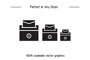 Mailbox and Letter Icons Set, a Solid Icon by Designfour (Thumbnail 7 of 7)