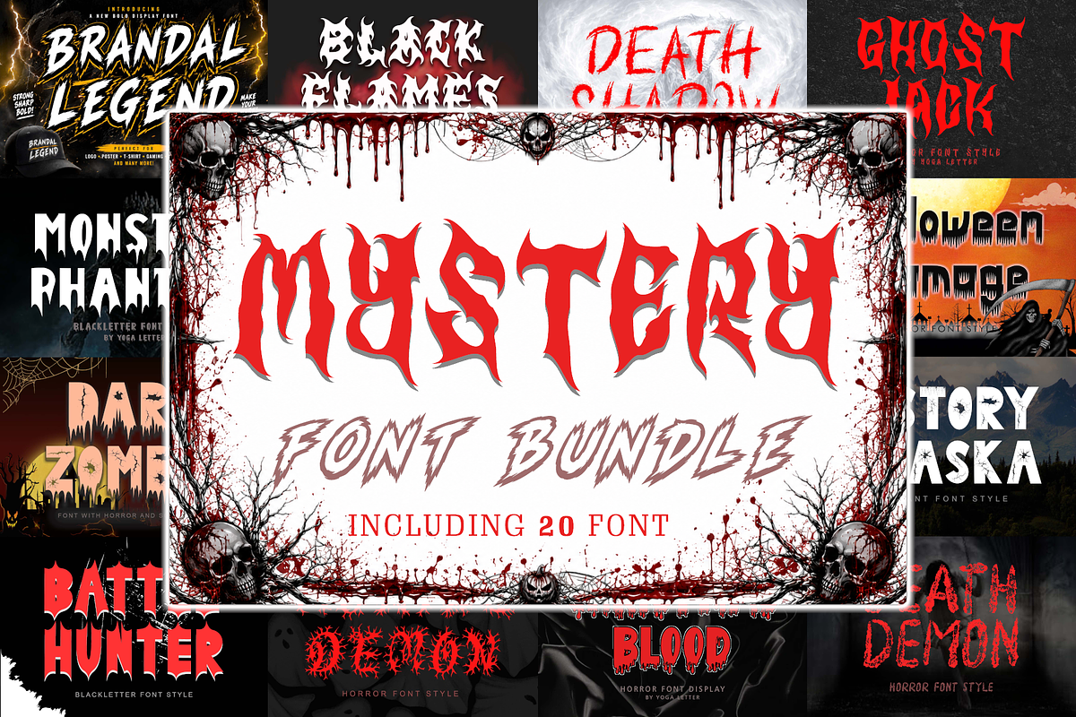 Mystery Font Bundle, a Blackletter Font by Yoga Letter (Photo 1 of 6)
