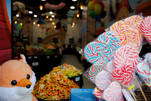 Close up of Colorful Swirl Lollipops, a Food & Drink Photo by Bepslabor