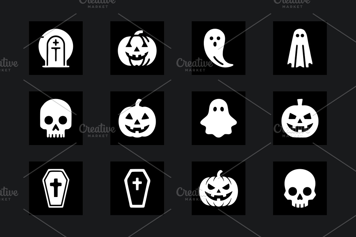 Halloween Ghost Icons Pack, a Solid Icon by Vectorium Studio (Photo 3 of 7)