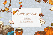 Cozy winter, a Seasonal Illustration by HmarkaShop (Thumbnail 1 of 3)