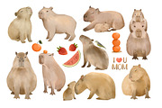 Capybara Clipart PNG, Rodent Species, an Animal Illustration by ArtGiftsStudio (Thumbnail 2 of 4)