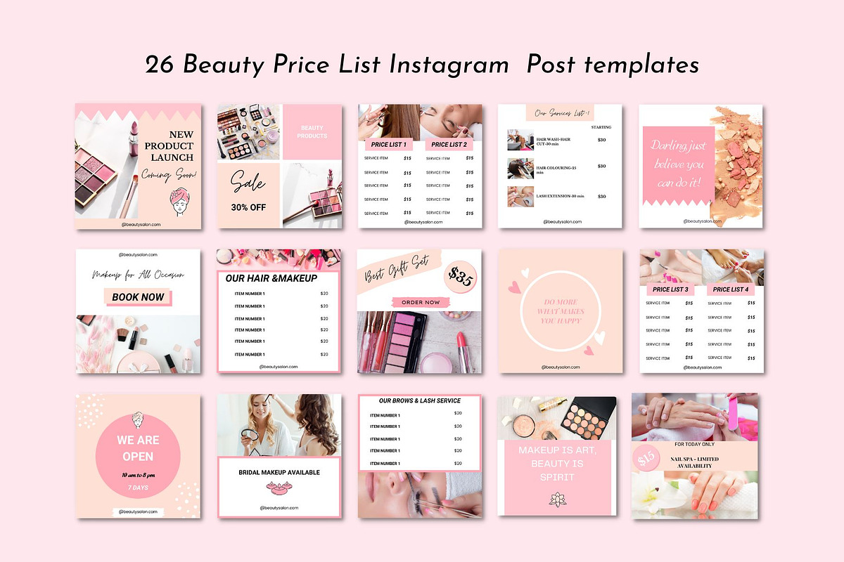 Beauty Instagram Templates Canva, a Social Media Template by Deepa Template Studio (Photo 18 of 19)