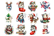 Funny Christmas Wolf Clipart, an Illustration by Design Market (Thumbnail 3 of 4)