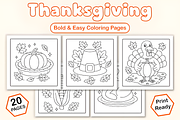Thanksgiving Bold & Easy Coloring, a Seasonal Illustration by Coco Bloom (Thumbnail 1 of 3)