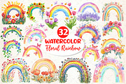 Floral Spring Rainbow Clipart, an Illustration by Dream Creation (Thumbnail 1 of 4)