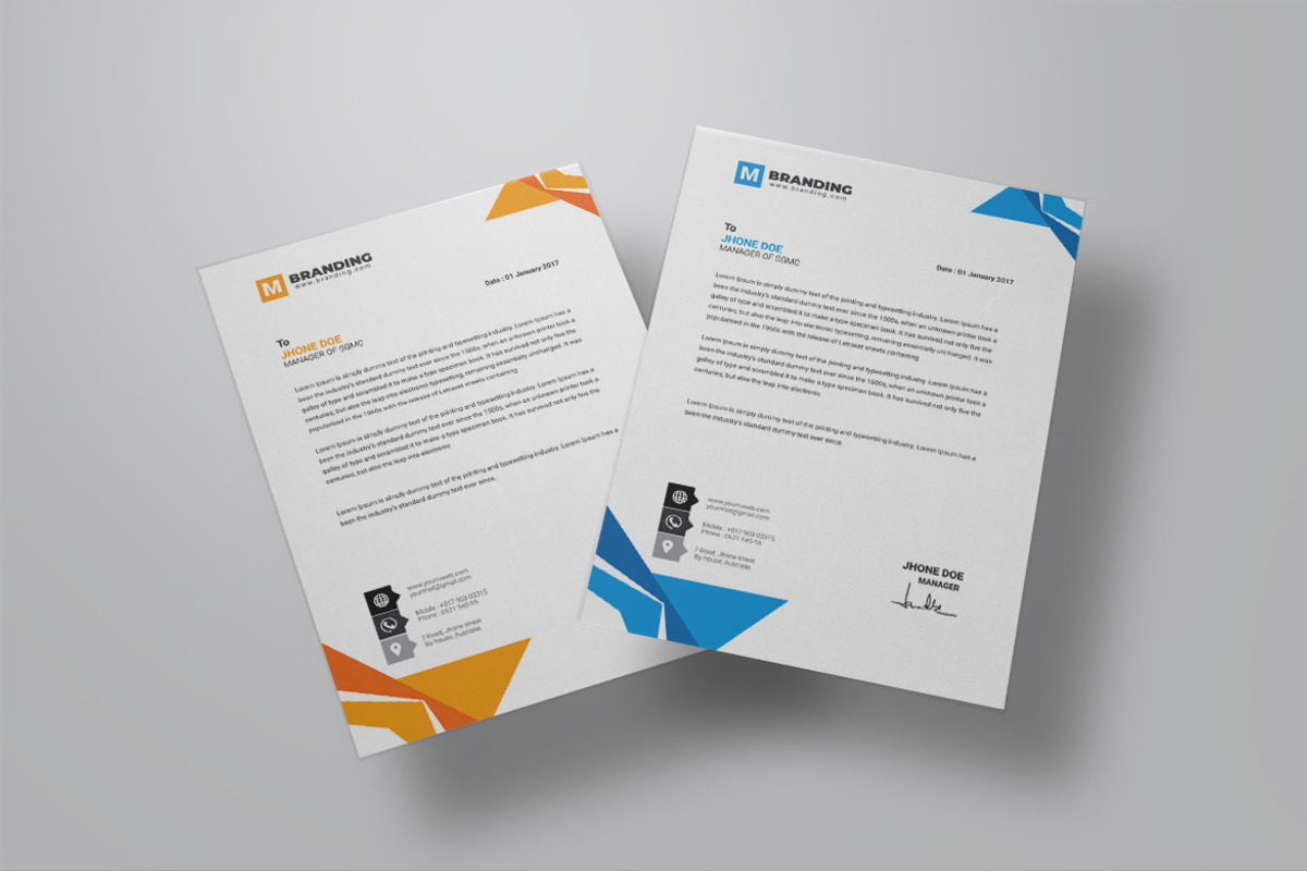 Corporate Letterhead Design Template, a Stationery Template by BrandlyTemplate (Photo 2 of 3)