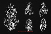 10 Bundle Dark Art Buddha Burning, an Illustration by Morspective (Thumbnail 3 of 7)