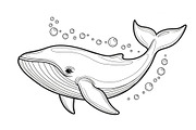 Whale Line Art Vector Bundle, an Illustration by yasushie (Thumbnail 29 of 51)