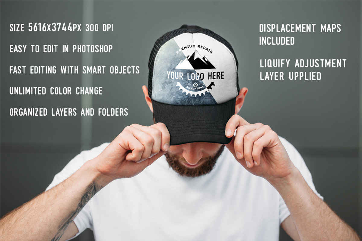 Baseball hat mock up, a Hat Mockup by Arfis (Photo 3 of 5)