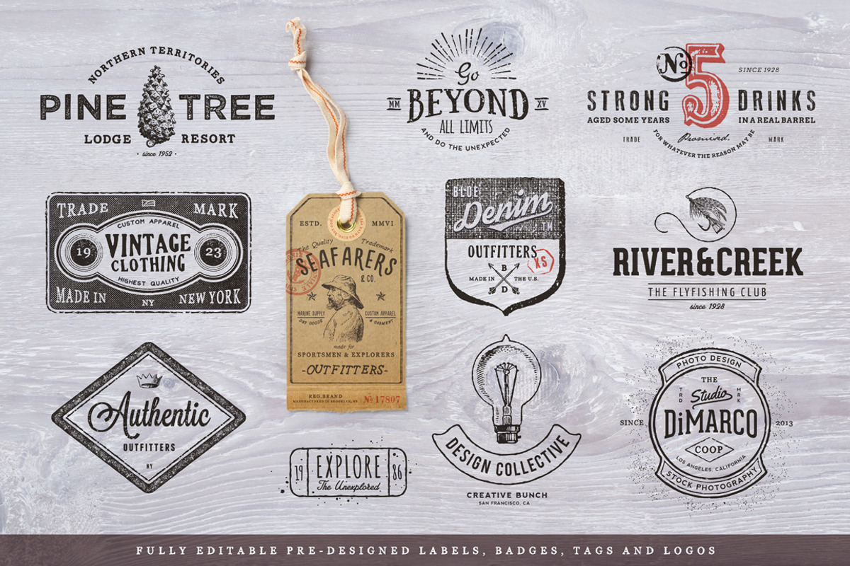 SALE! Vintage Badge and Logo Toolkit, a Branding & Logo Template by Anja Kaiser (Photo 6 of 6)