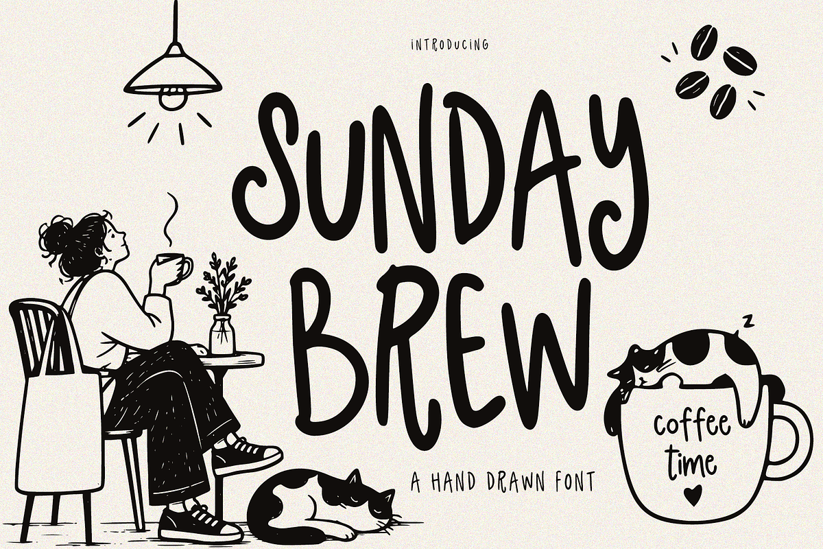 Sunday Brew Handwritten Font, a Handwritten Font by cocodesign (Photo 1 of 8)