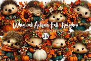 Whimsical Autumn Hedgehog Clipart, a Seasonal Illustration by Designworld (Thumbnail 1 of 10)