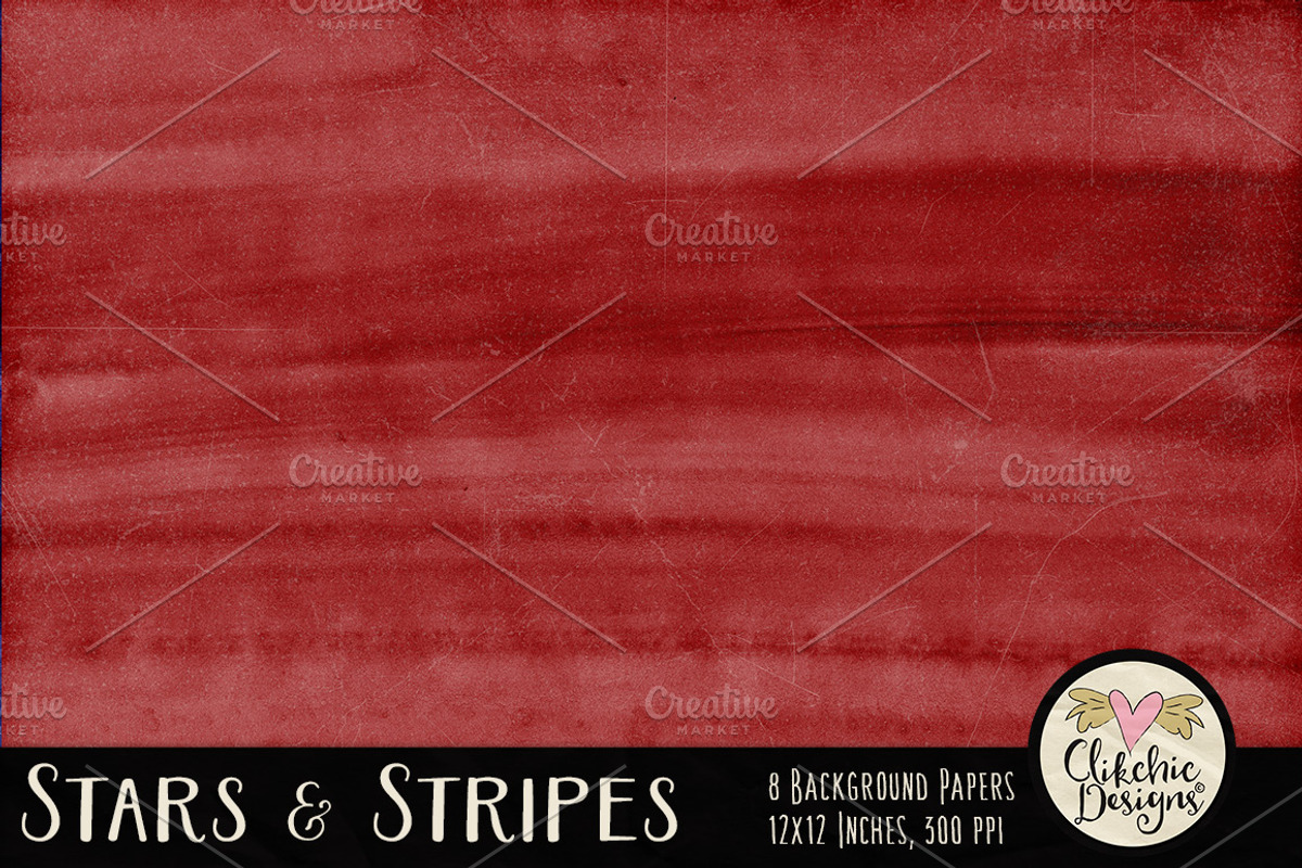 Watercolor Stars & Stripes Textures, a Texture Graphic by Clikchic Designs (Photo 5 of 5)