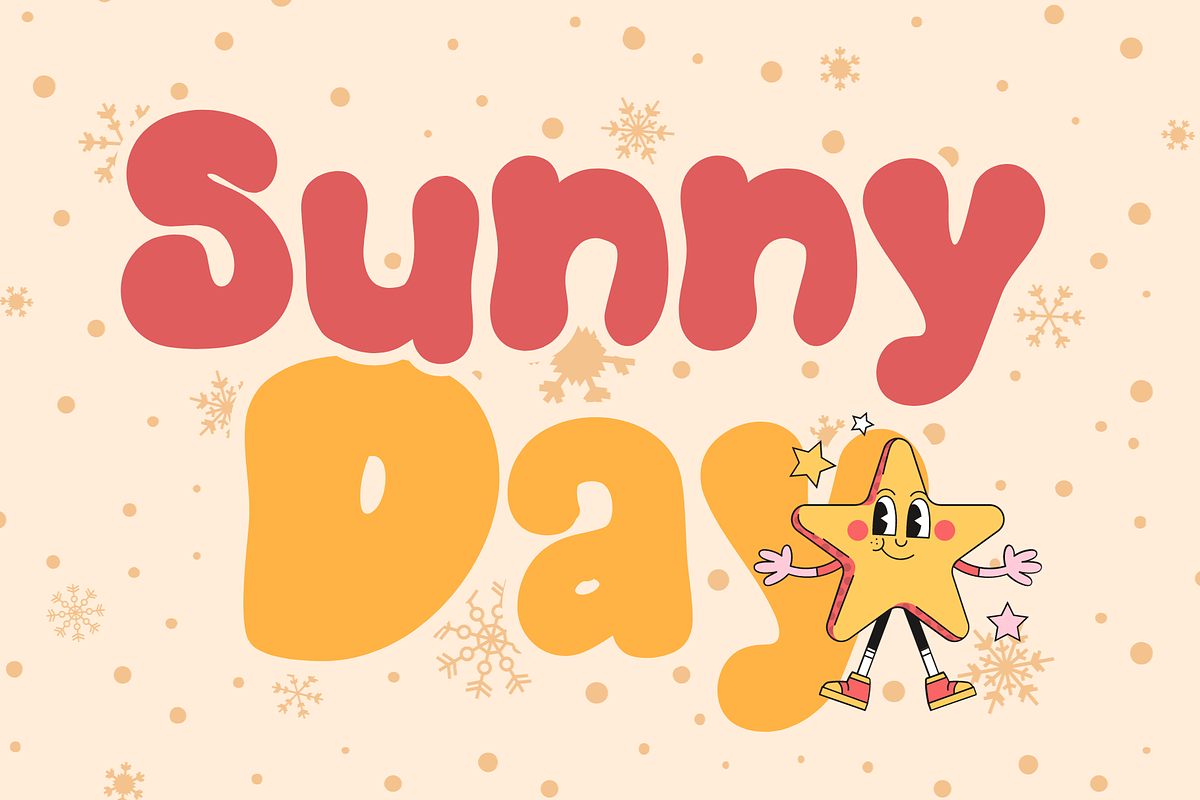 Sunnyland is a groovy display font, a Handwritten Font by Brown Cupple (Photo 4 of 6)