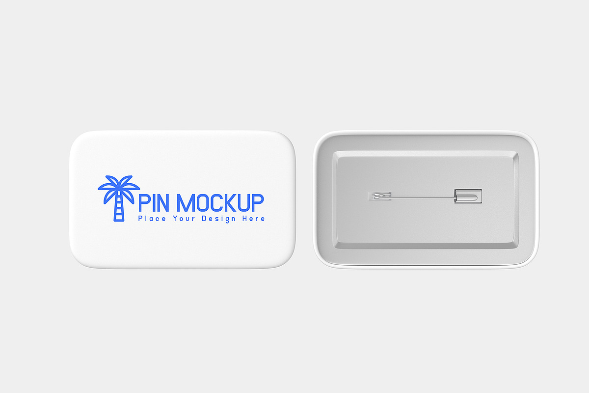 Rectangle Badge Pin Mockup PSD, a Merchandise Mockup by graphypix (Photo 1 of 4)