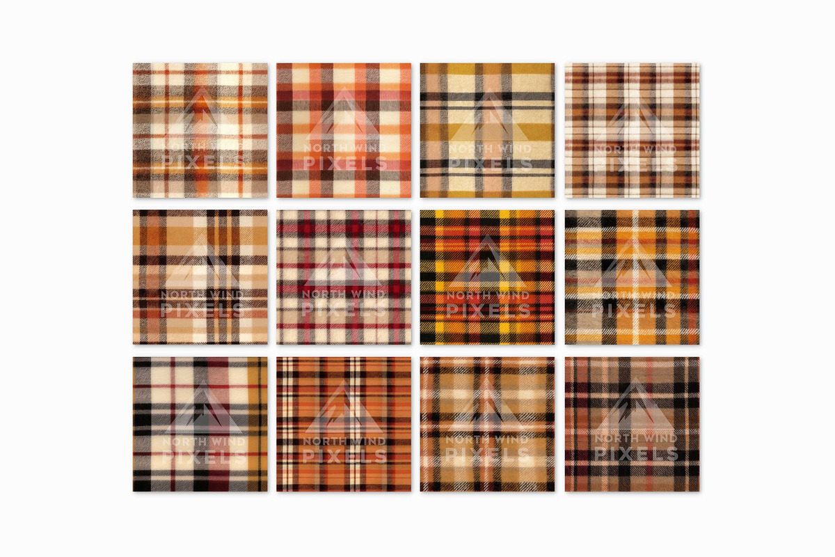 12 Fall Tartans Digital Papers, a Pattern Graphic by NorthWindPixels (Photo 3 of 4)