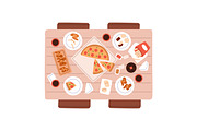 Food on dining tables, top view set, a Food Illustration by Good Studio (Thumbnail 4 of 7)