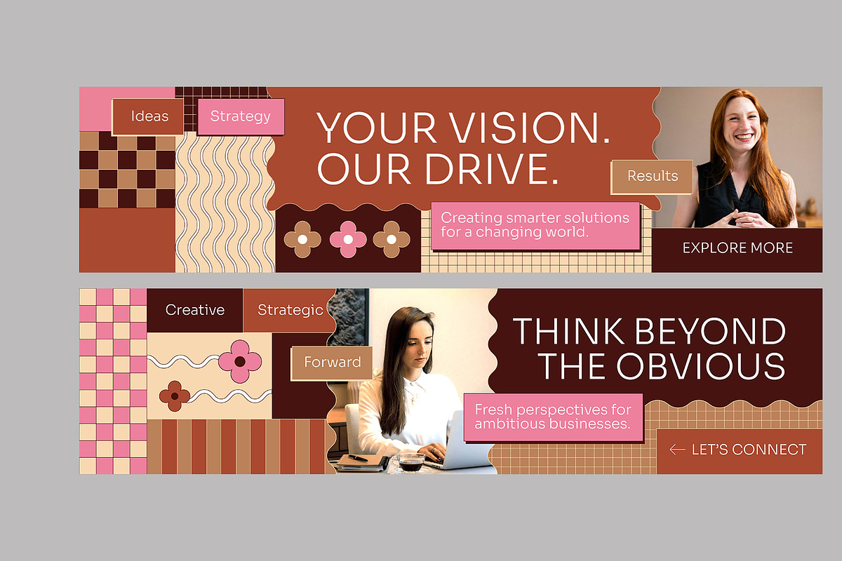Geometric Earth Tone Linkedin Banner, a Social Media Template by Neermana (Photo 4 of 4)