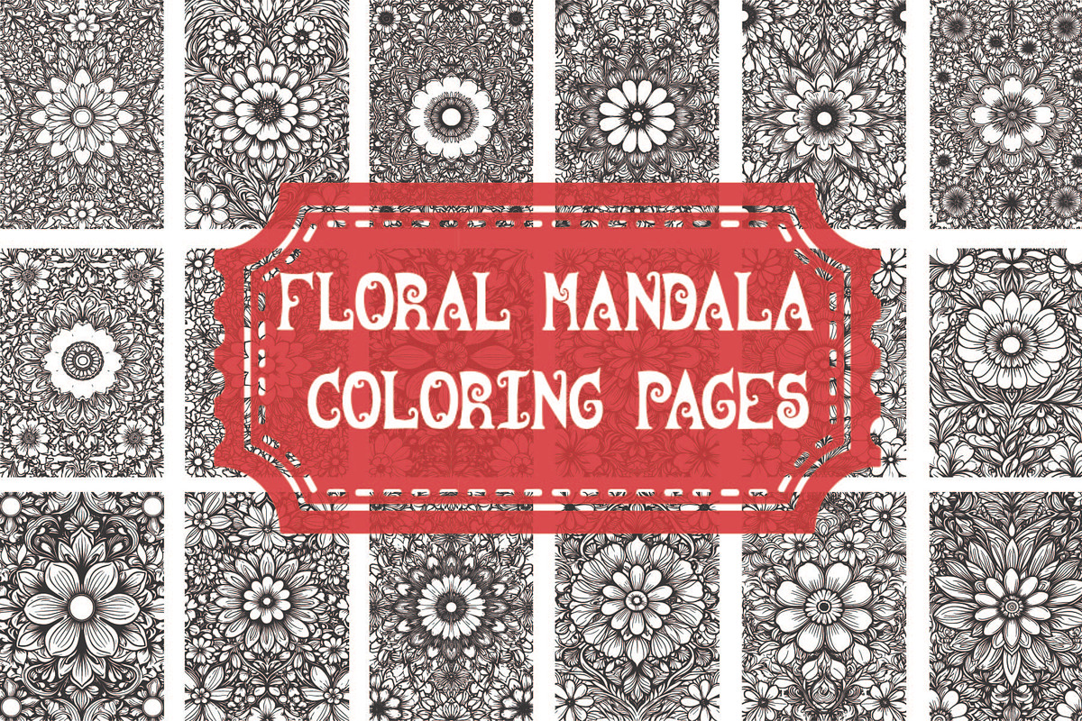 Beautiful floral mandala coloring, an Illustration by Amazin_art