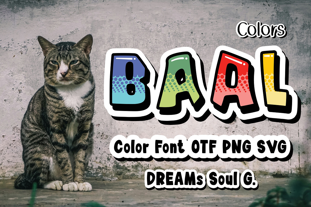 Baal Colors OTF PNG SVG, a Symbol Font by DREAMs Soul G. (Photo 1 of 5)