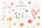Spring Floral Watercolor Clipart Set, a Decorative Illustration by Veris Studio (Thumbnail 20 of 20)