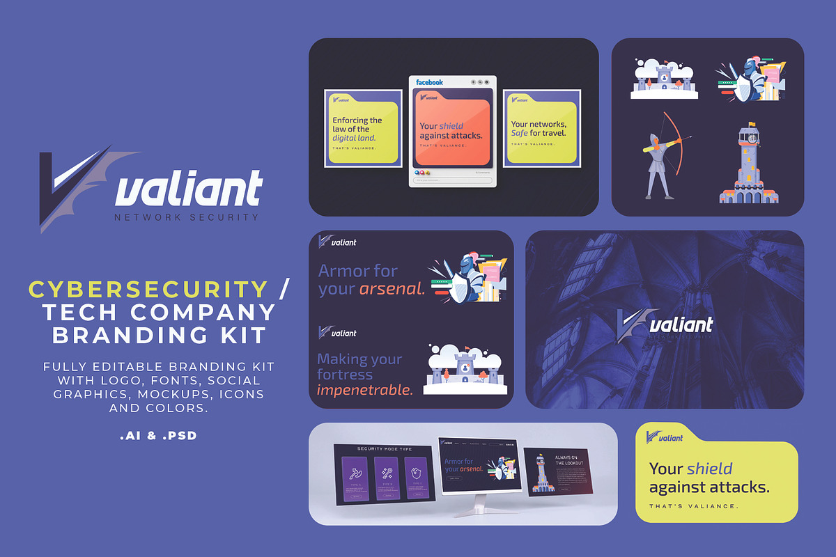 Cybersecurity Full Branding Kit, a Templates & Theme by Aurum Creative (Photo 1 of 9)
