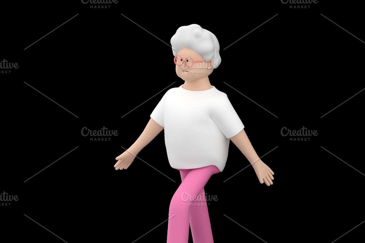 Elderly woman character, a Sport Illustration by Artem Varnitsin