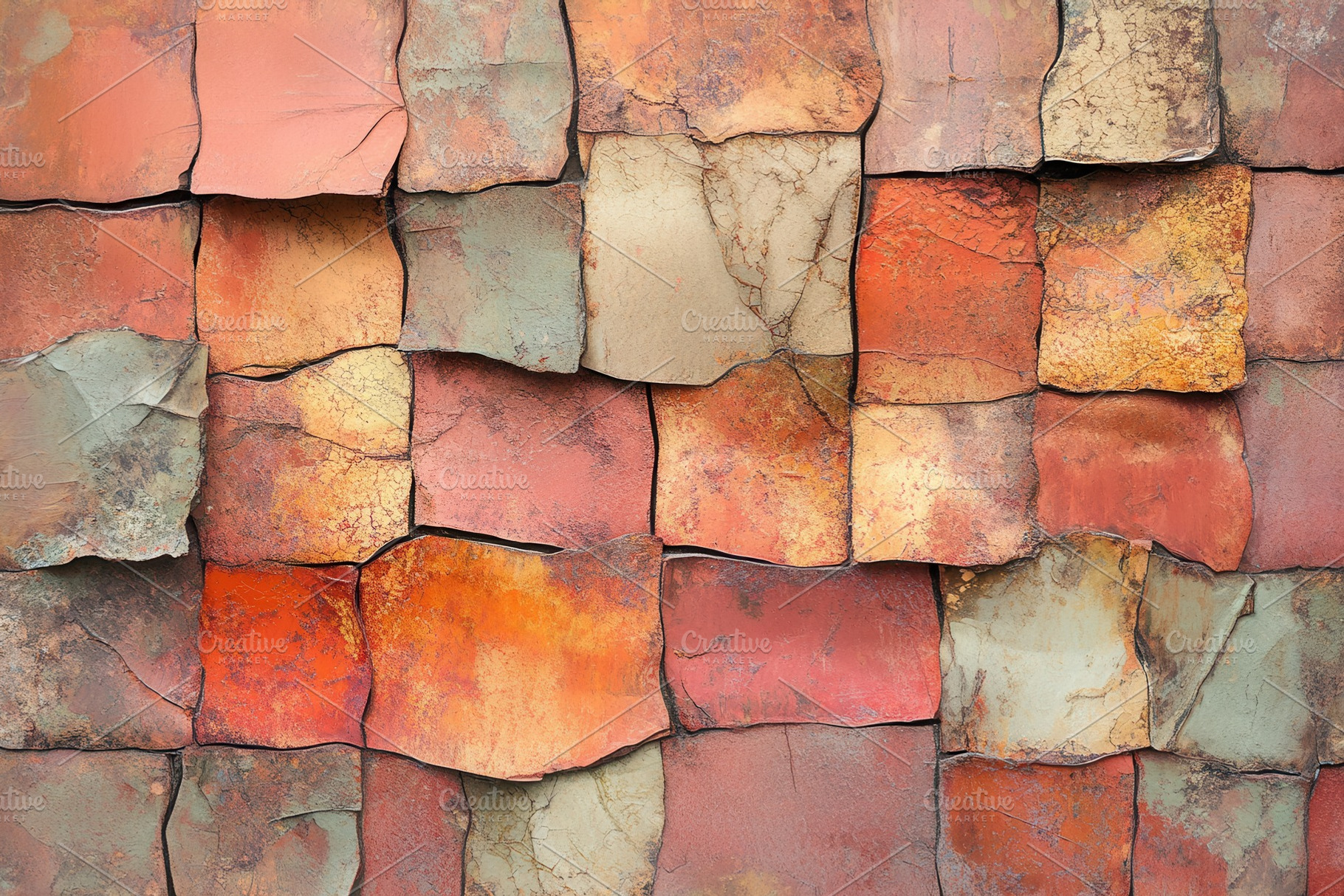 Abstract composition of broken tiles, a Photo by Pavel_design