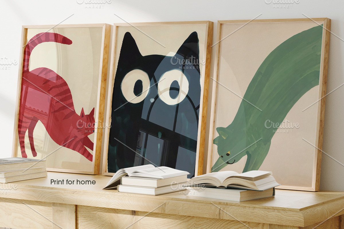 Cats, printable illustrations, an Animal Illustration by MixedArt (Photo 2 of 12)