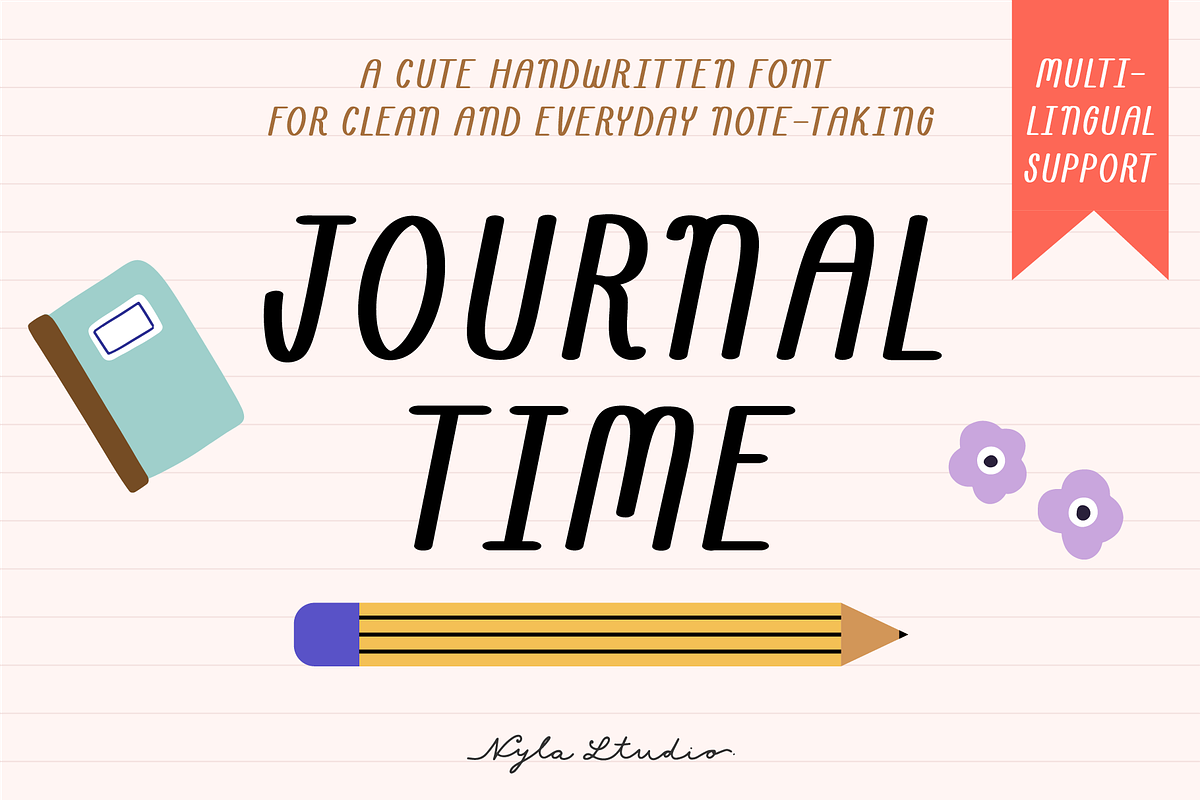 Journal time font, a Handwritten Font by Nyla.Studio (Photo 1 of 9)
