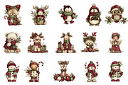 Cute Christmas Characters Clipart, an Illustration by designcity5 (Thumbnail 3 of 5)