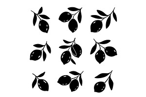 Minimalist lemon silhouettes - bold, a Food Illustration by GraphiShop