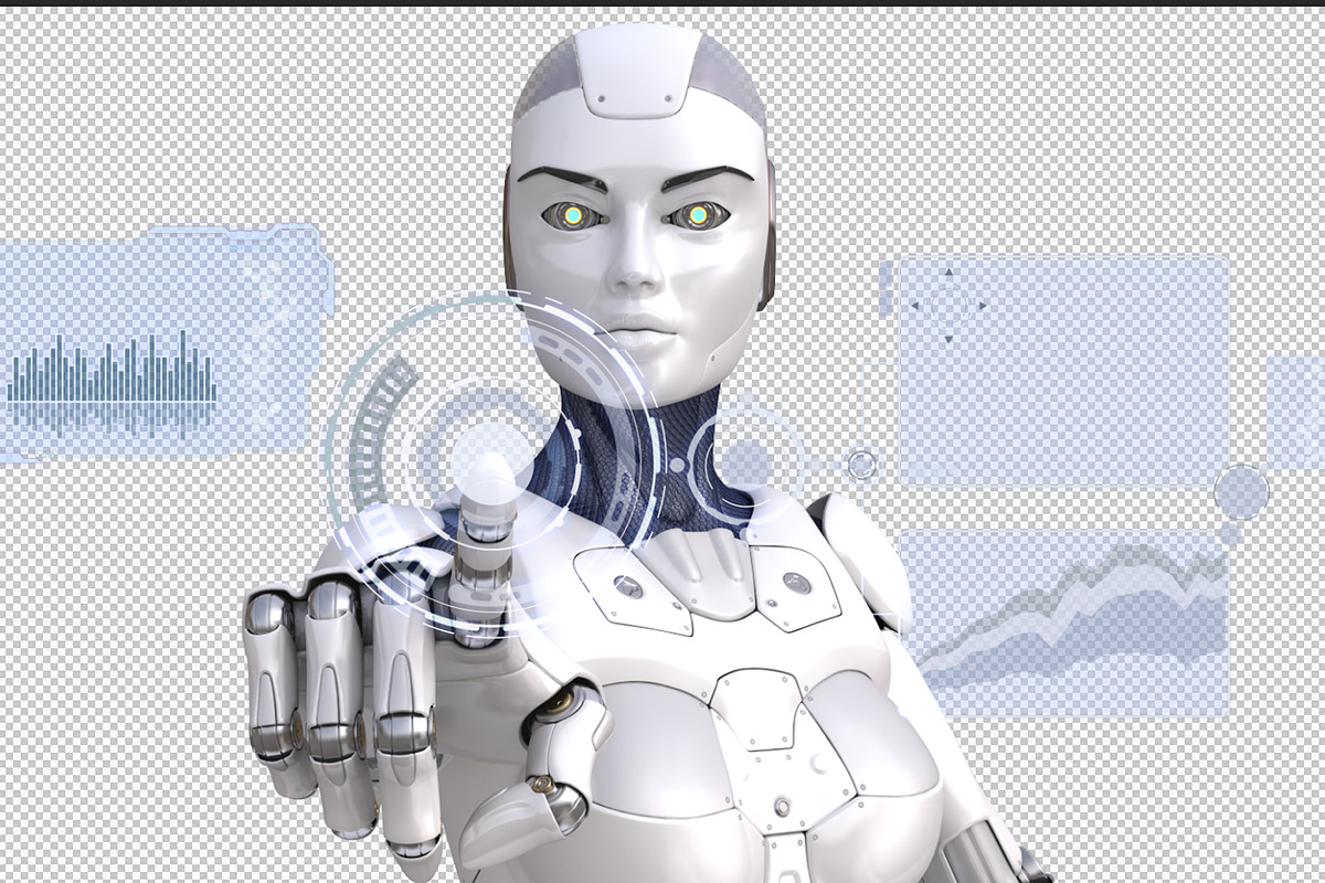Robot and futuristic touchscreen, a Finance Illustration by iLexx (Photo 2 of 2)