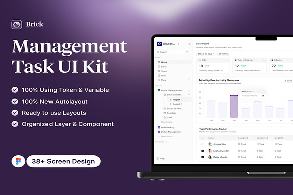 Task Management Dashboard UI Kit preview 7