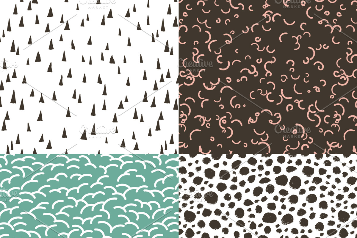 10 Seamless Hand Drawn Patterns v.1 preview 4