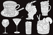 Drinks coloring pages, a Food Illustration by LidiaP (Thumbnail 2 of 3)