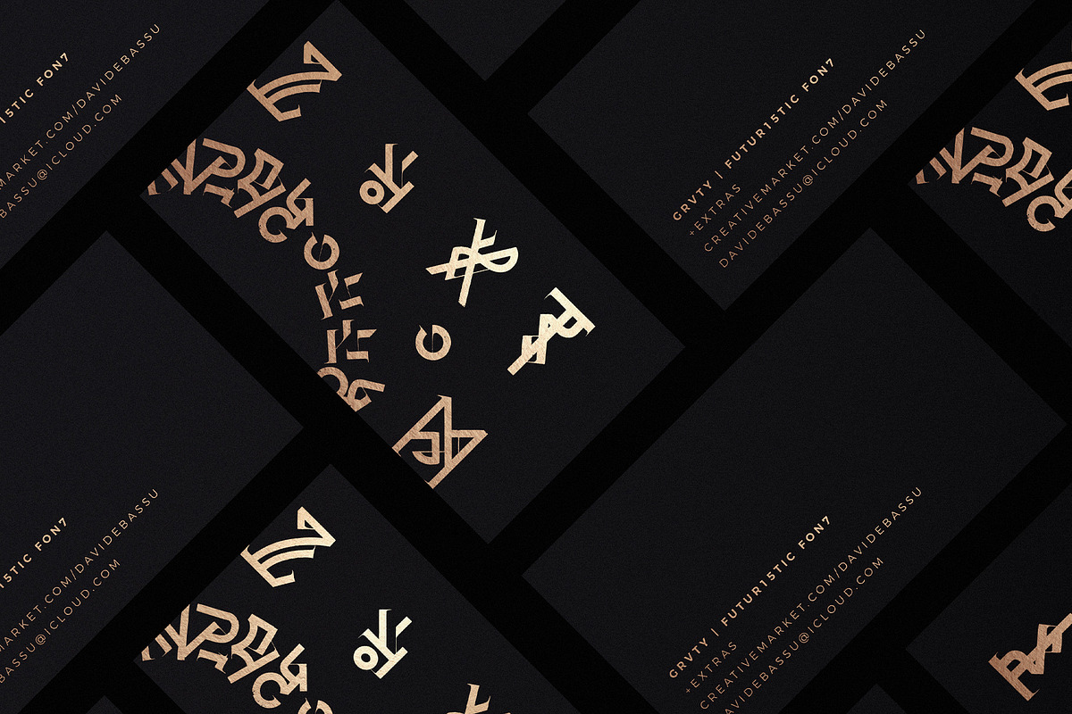 GRVTY | Futuristic font, a Blackletter Font by Davide Bassu (Photo 9 of 17)