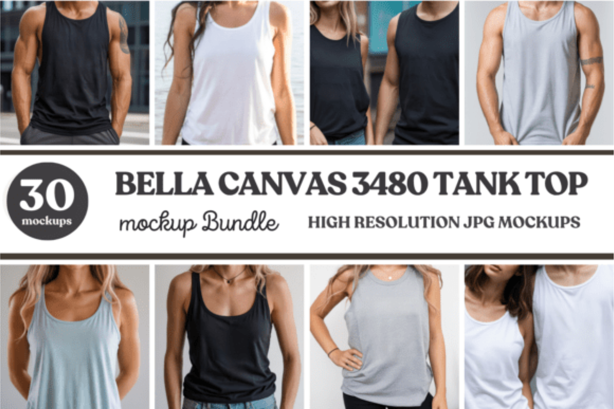 Bella Canvas Tank Top Mockup Bundle, a Shirt Mockup by Akrinity Digital (Photo 1 of 3)