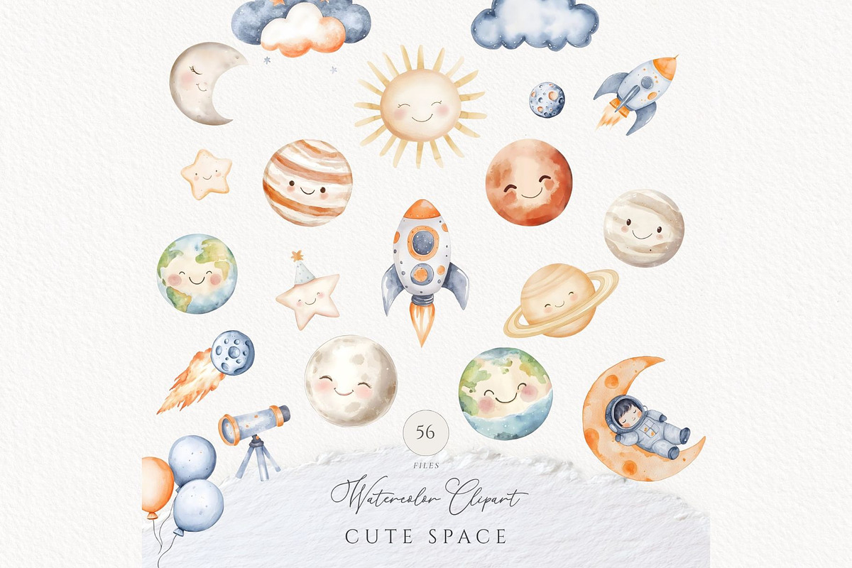 First Trip Around The Sun Space, an Education Illustration by Invite to Clipart (Photo 1 of 8)