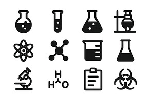 Set of science icons featuring, an Illustration by ZinetroN