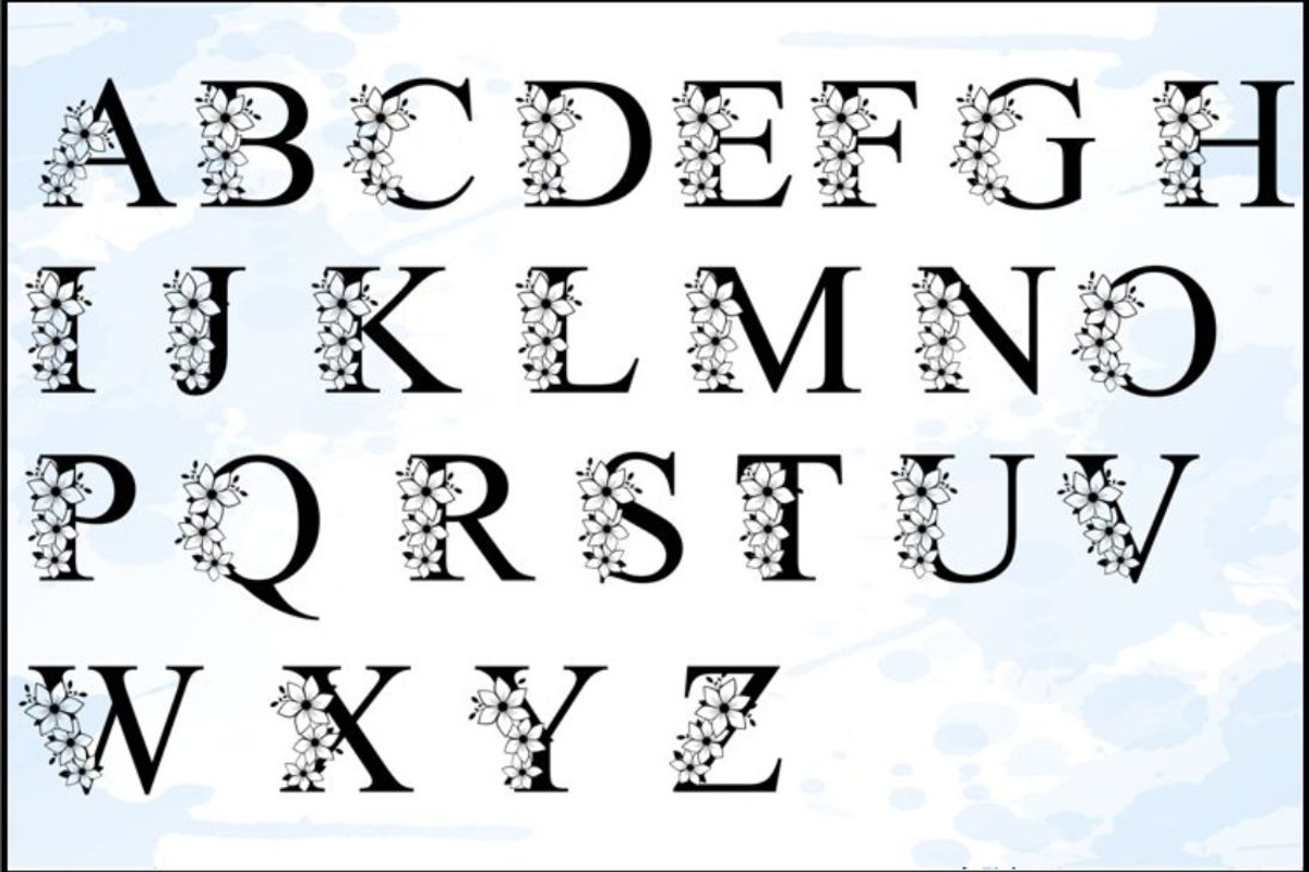 Floral Alphabet Letter SVG Bundle, a Graphic by D2PUTRI (Photo 3 of 15)