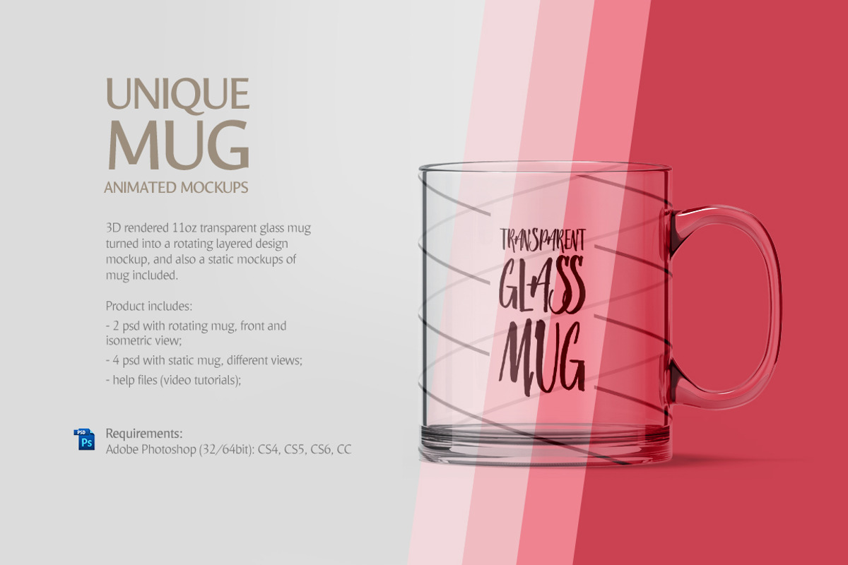 Glass Mug Animated Mockup, a Cups & Container Mockup by rebrandy (Photo 2 of 10)