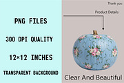 Blue Grandmillennial Pumpkin Clipart, an Illustration by SVGArt (Thumbnail 8 of 8)