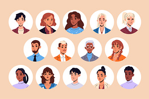 Diverse business people avatars set, a Person Illustration by PaperTrident