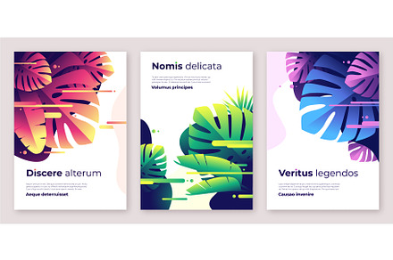 Colorful tropical backgrounds, a Poster Template by rikkyal
