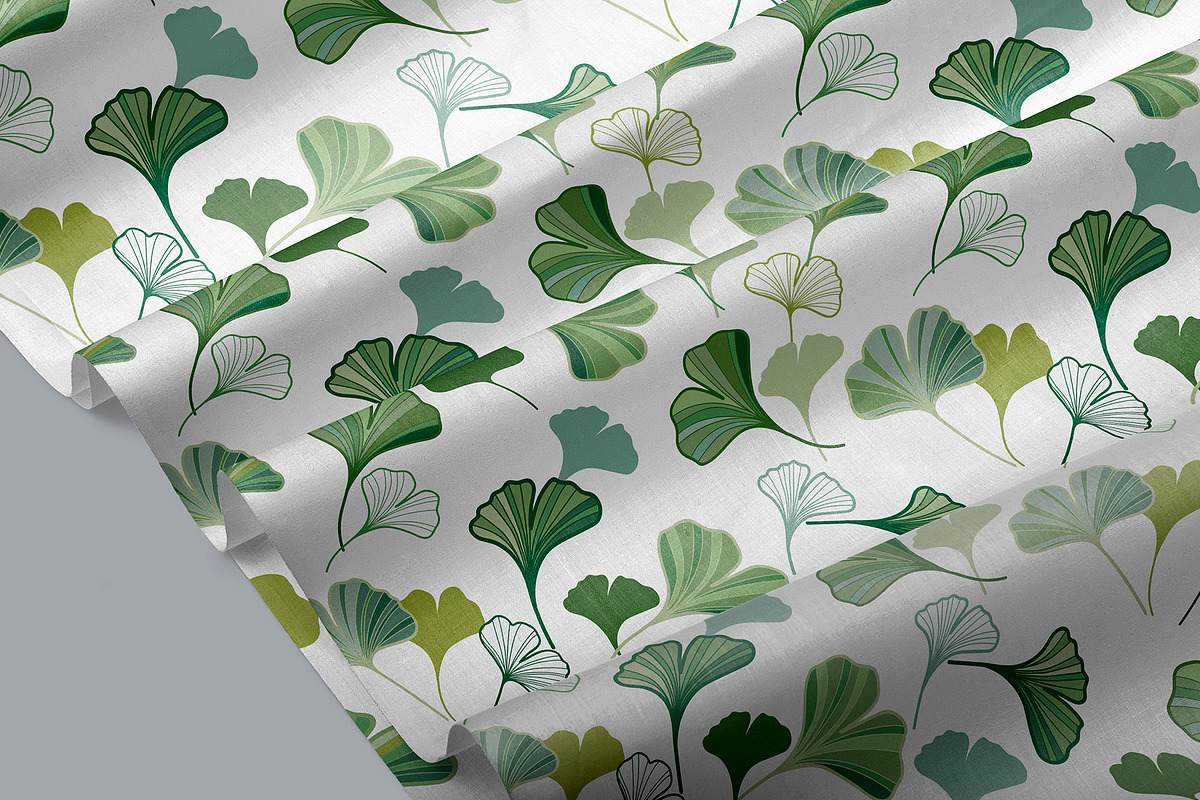 Ginkgo leaves vector patterns, a Pattern Graphic by IrStepShop (Photo 4 of 6)