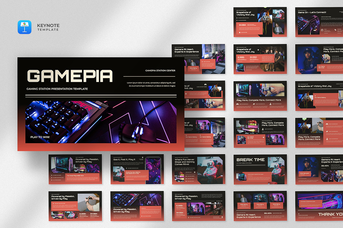 Gaming eSports Keynote Template, a Presentation Template by fluffstudio (Photo 1 of 4)